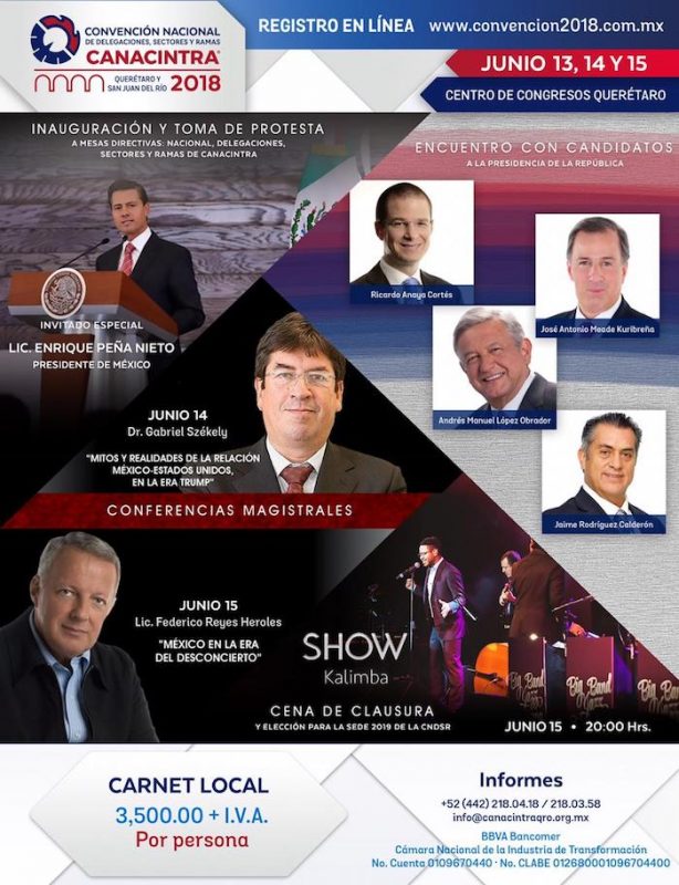 Vienen EPN y candidatos presidenciales Convencion de Canacintra en Querétaro 1