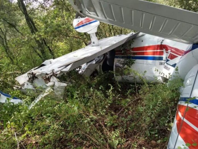 Avioneta cayó en Amealco - dos heridos