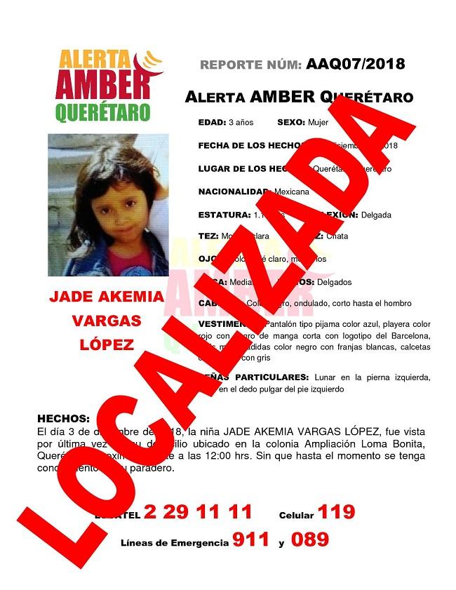 Alerta Amber por la pequeña Jade Akemia Vargas López Alerta Amber por la pequeña Jade Akemia Vargas López