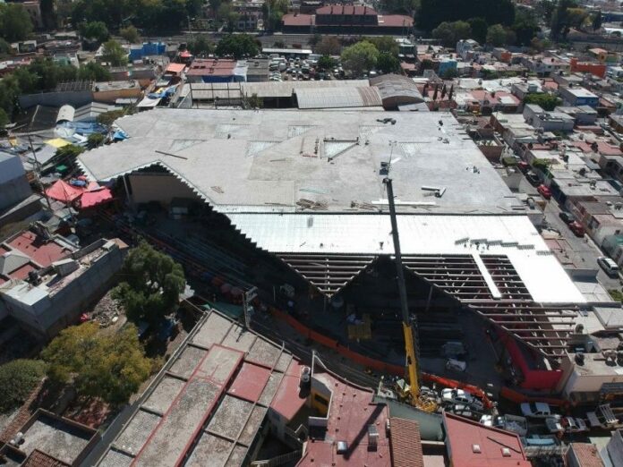 Adelanto del 90% en reconstrucción del Mercado El Tepetate Adelanto del 90% en reconstrucción del Mercado El Tepetate