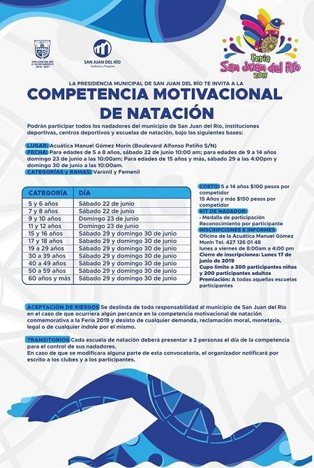 Habrá competencia motivacional de natación en Feria SJR 2019 1
