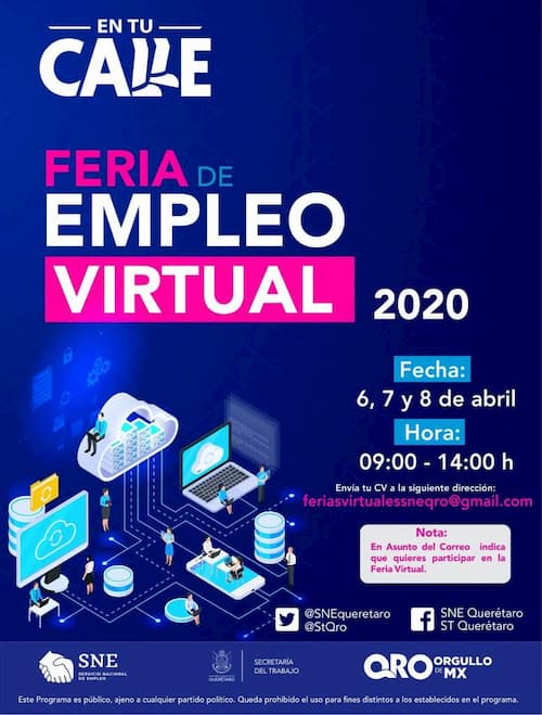 La Secretaría del Trabajo organiza Feria de Empleo Virtual en Querétaro