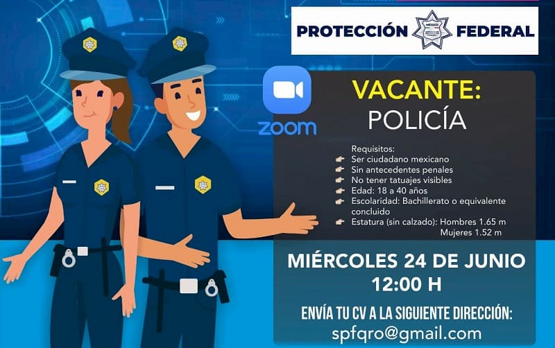 EMPLEO Hay 400 plazas como Agente de Servicio de Protección Federal en Querétaro