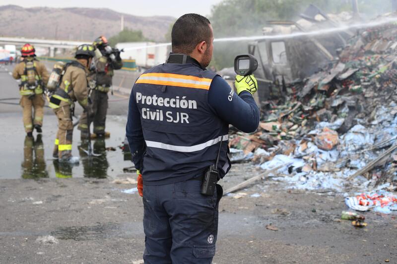 Impresionante accidente vehicular e incendio en el km 161 de la carretera 57