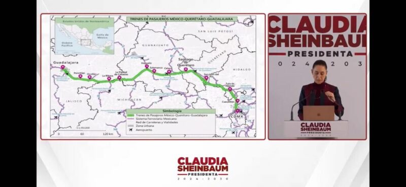 Sheinbaum anuncia el tren México-Querétaro, contará con subestación en San Juan del Río