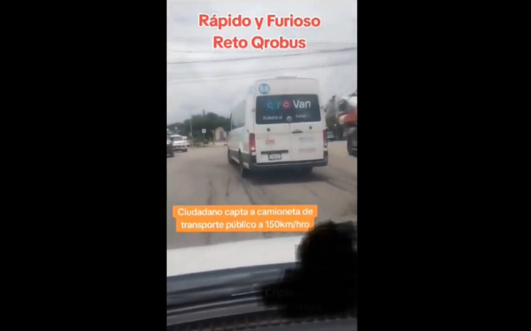 Captan a transporte público QRO VAN circulando a 150 km/h en Querétaro