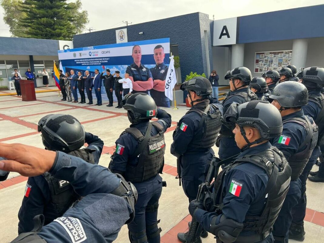 Policías queretanos reciben capacitación en operaciones tácticas por la Policía Nacional de Colombia