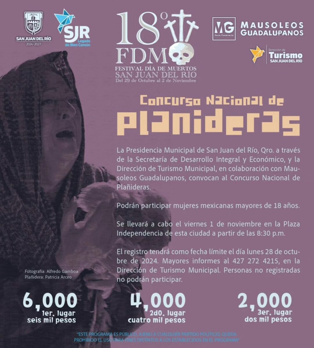 Preparan actividades por el día de muertos en San Juan del Río