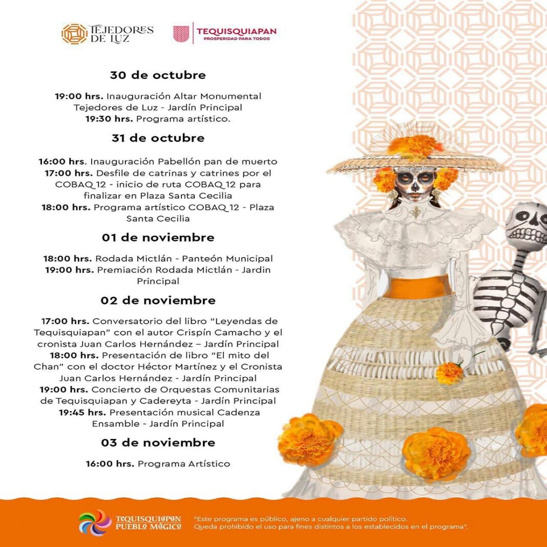 Tequisquiapan celebra el Día de Muertos con el festival “Tejedores de Luz”