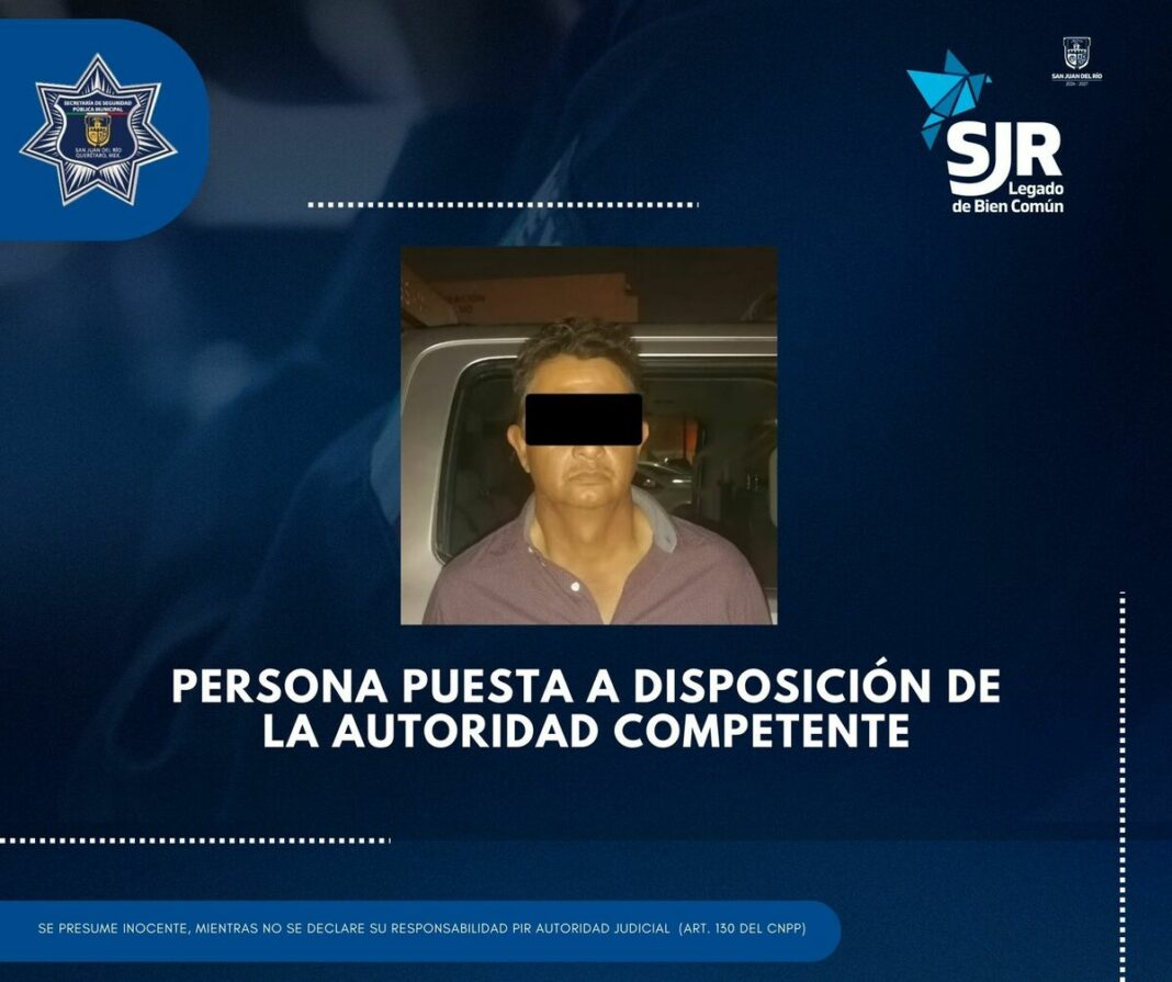 Policía de San Juan del Río asegura a persona con orden de aprehensión vigente