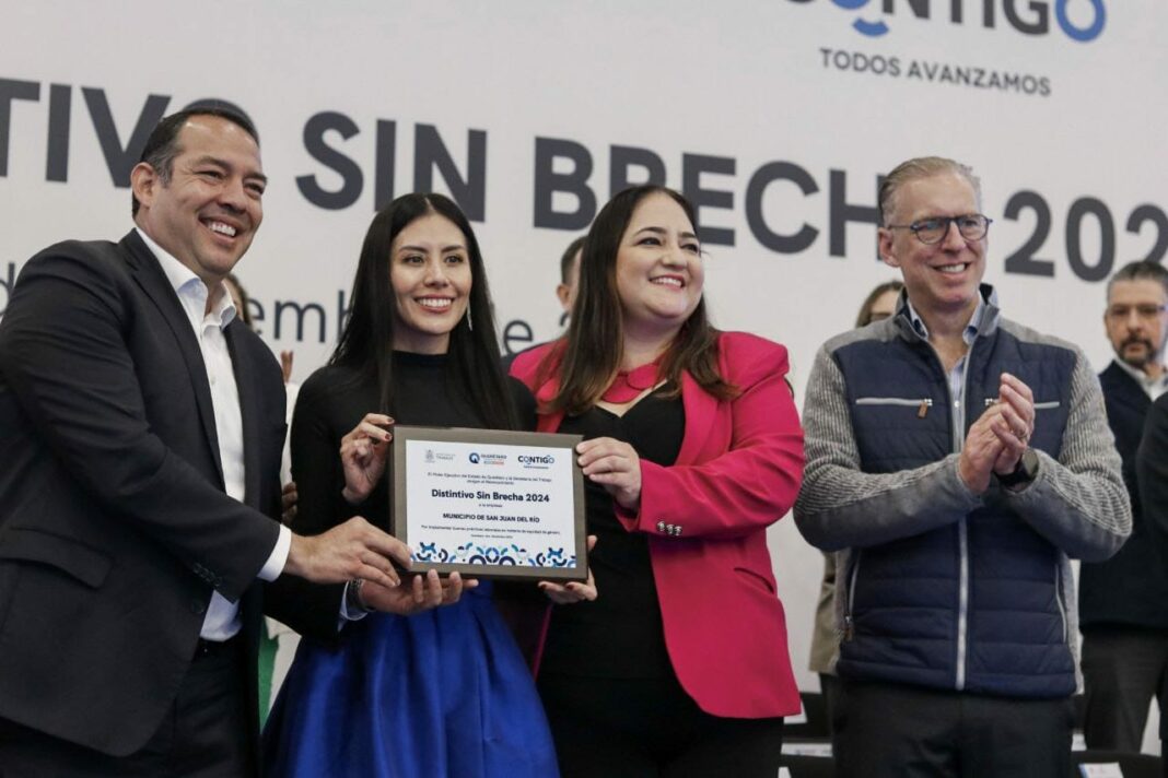 San Juan del Río recibe el “Distintivo Sin Brecha 2024” por promover la equidad de género