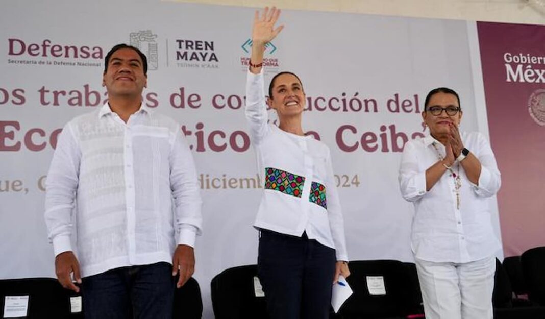 Presidenta Claudia Sheinbaum da banderazo de salida al inicio de la construcción del Parque Ecoturístico “La Ceiba” en Palenque, Chiapas