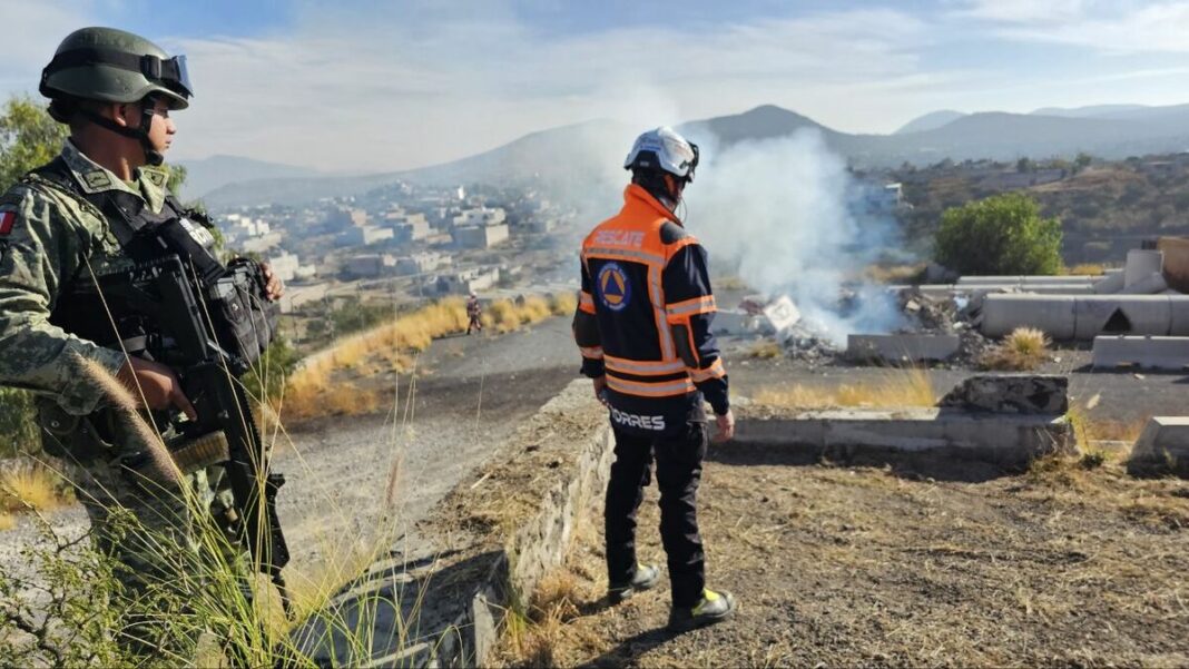 CEPCQ supervisa destrucción de pirotecnia asegurada en la zona metropolitana de Querétaro